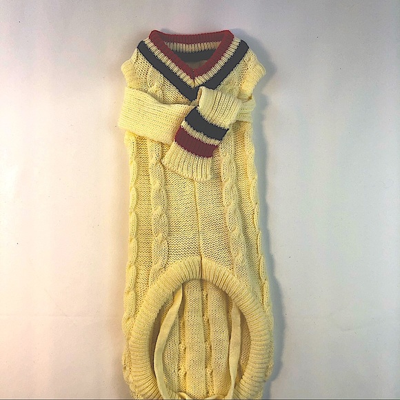 Cream Cable Knit Sweater with Scarf - Picture 2 of 7